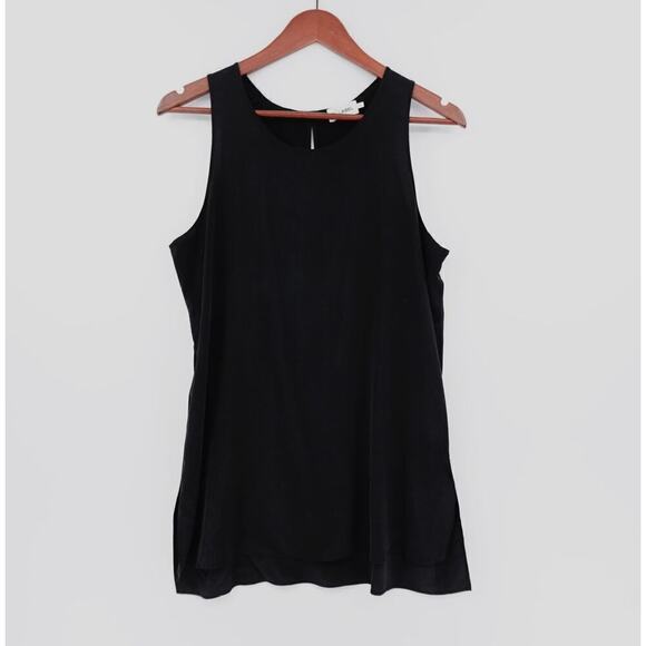 The Reset R-LABEL Silk Tank Top Womens Small Black Lagenlook Minimalist - Picture 1 of 13
